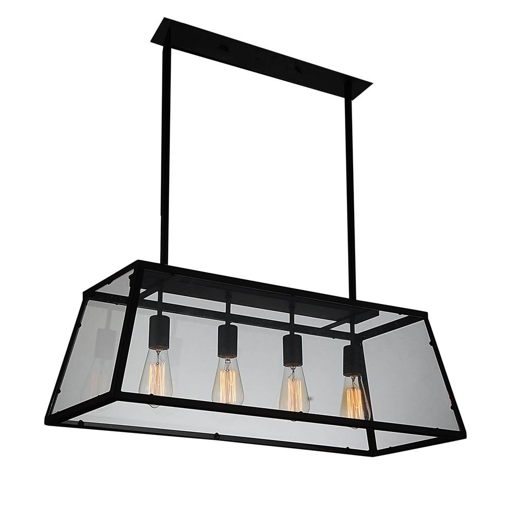 CWI Lighting Alyson 4 Light Down Chandelier With Black Finish