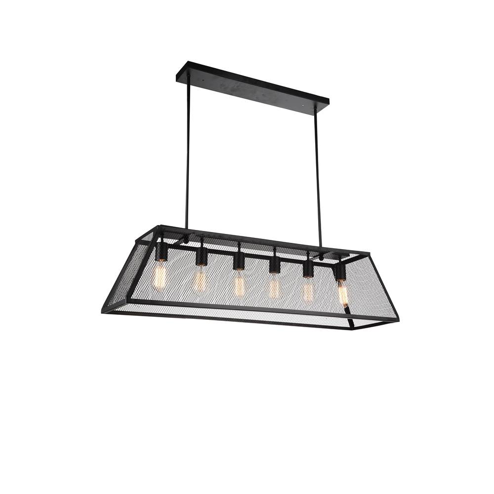 CWI Lighting Macleay 6 Light Down Chandelier With Black Finish