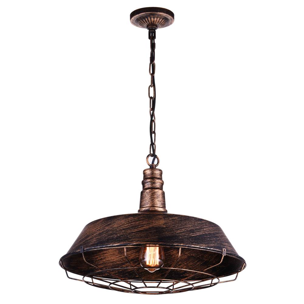 CWI Lighting Morgan 1 Light Down Pendant With Antique Copper Finish