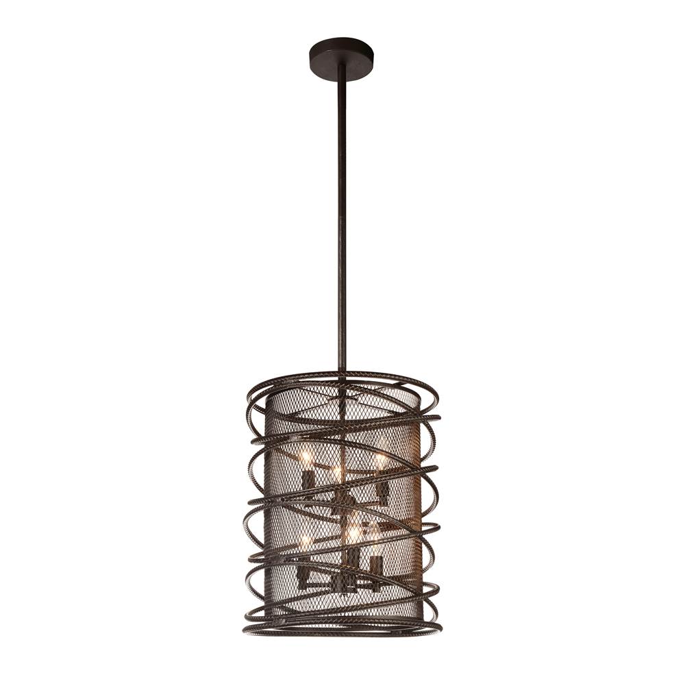 CWI Lighting Darya 6 Light Up Chandelier With Brown Finish