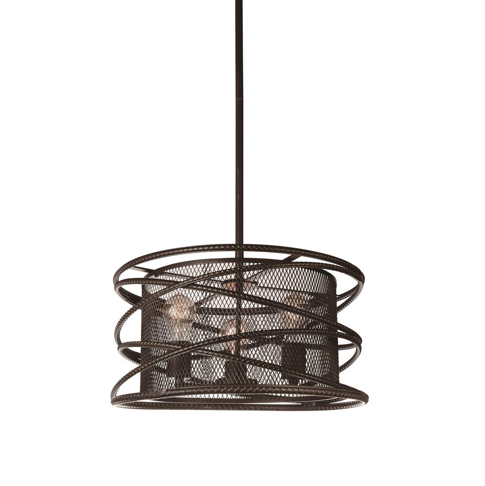 CWI Lighting Darya 3 Light Up Chandelier With Brown Finish