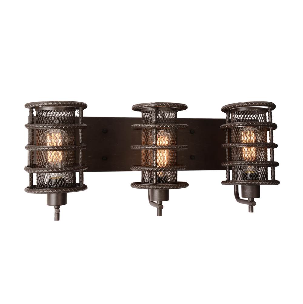 CWI Lighting Darya 3 Light Wall Sconce With Brown Finish