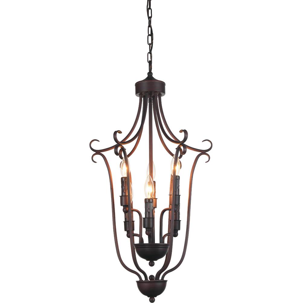 CWI Lighting Maddy 6 Light Up Chandelier With Oil Rubbed Brown Finish