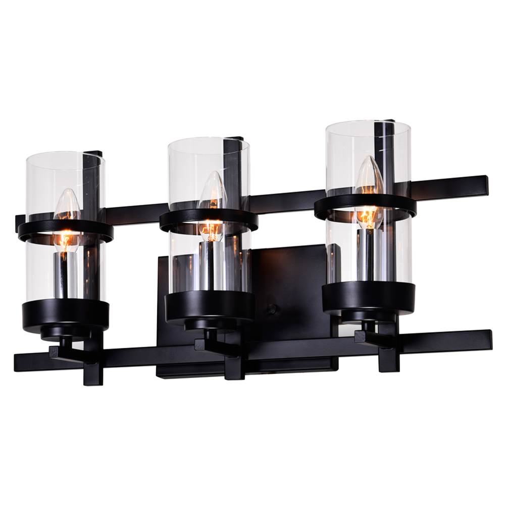 CWI Lighting Sierra 3 Light Wall Sconce With Black Finish