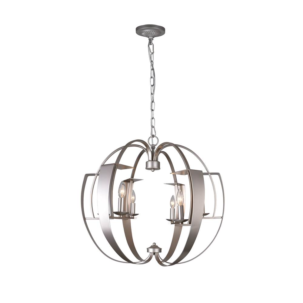 CWI Lighting Verbena 6 Light Chandelier With Pewter Finish
