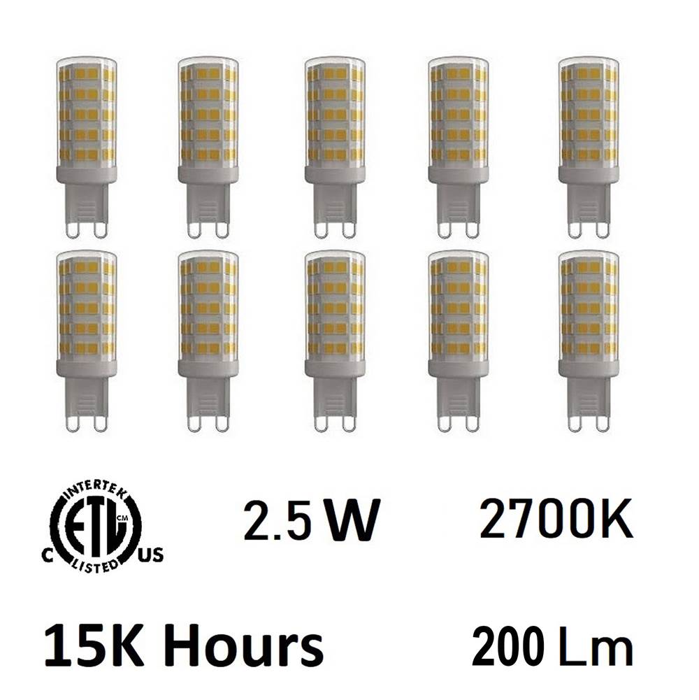 CWI Lighting Bulbs 2.5 Watt G9 LED Bulb 3000K (Set of 10)