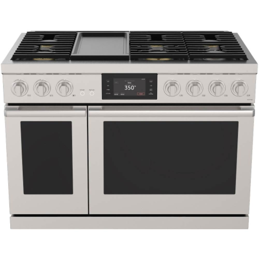 Dacor 48'' Dual Fuel Pro-Range 6 Burners with Griddle, Transitional, Silver, NG/LP