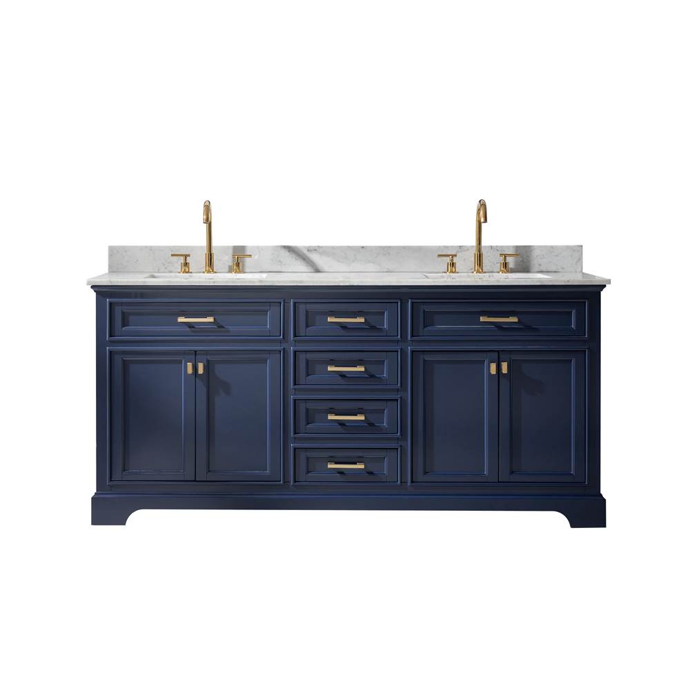 Design Element Milano 72'' Double Sink Vanity in Blue