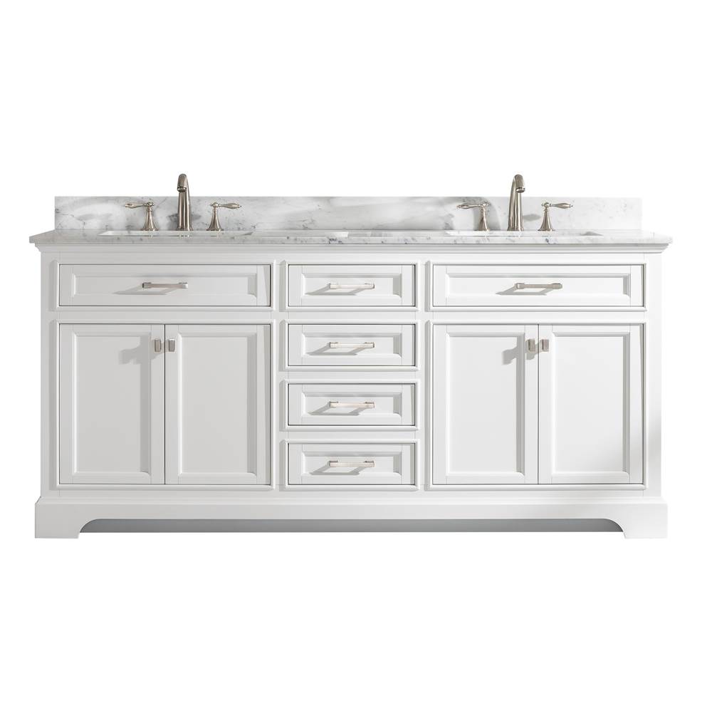 Design Element Milano 72'' Double Sink Vanity in White