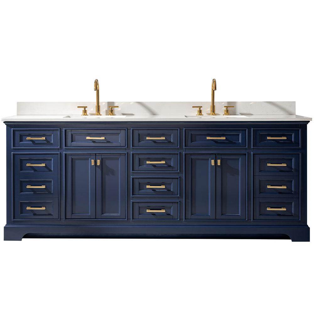 Design Element Milano 84'' Double Sink Vanity in Blue