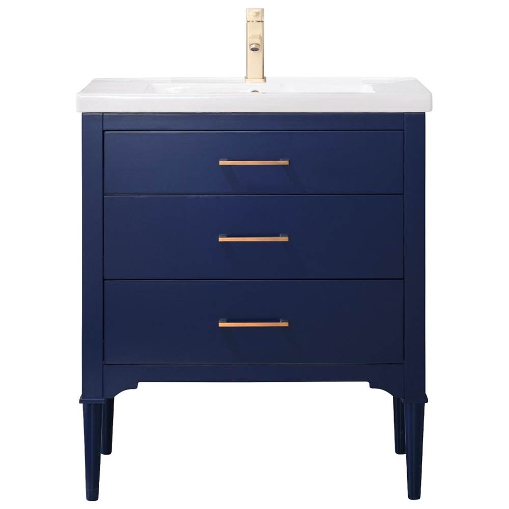 Design Element Mason 30'' Single Sink Vanity In Blue