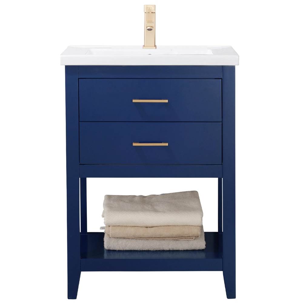 Design Element Cara 24'' Single Sink Vanity In Blue