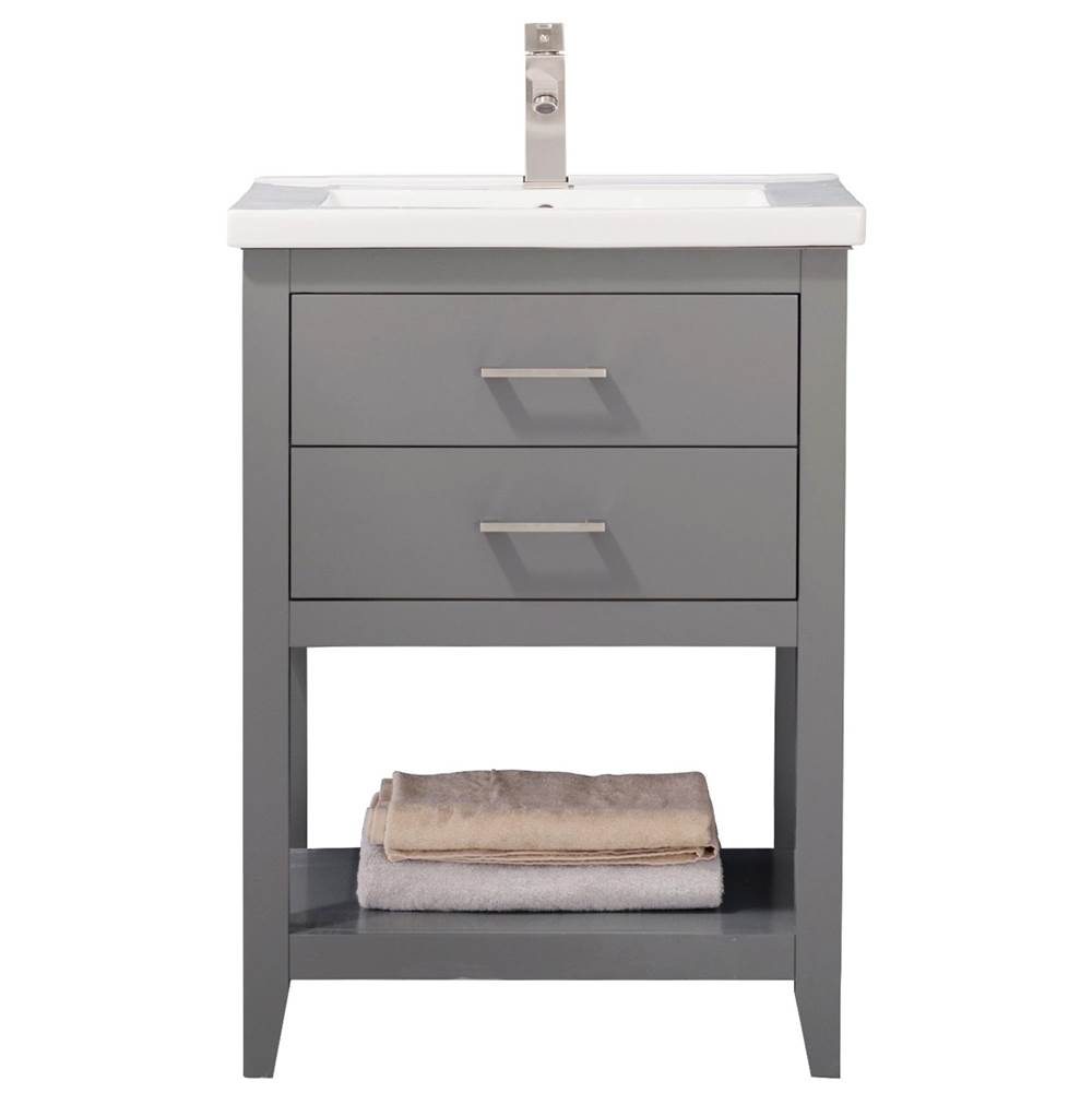 Design Element Cara 24'' Single Sink Vanity In Gray