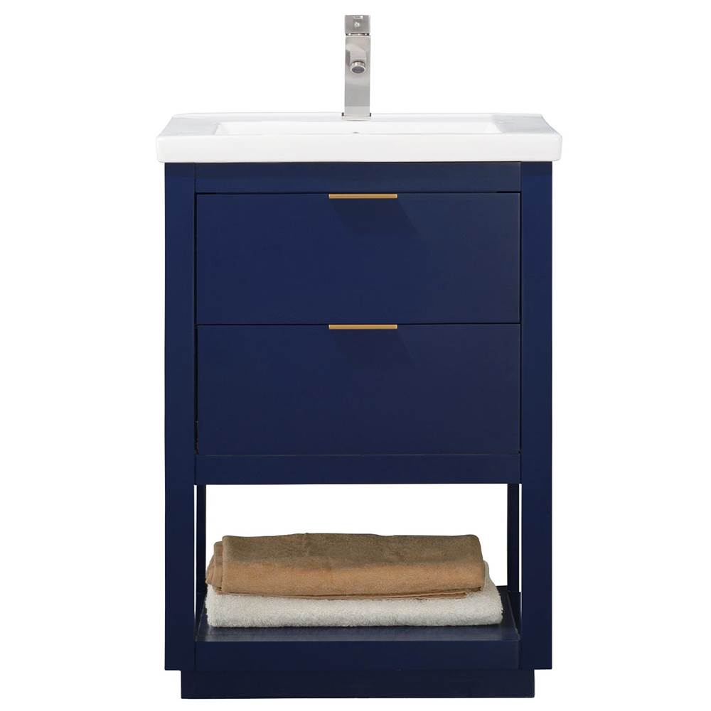 Design Element Klein 24'' Single Sink Vanity In Blue