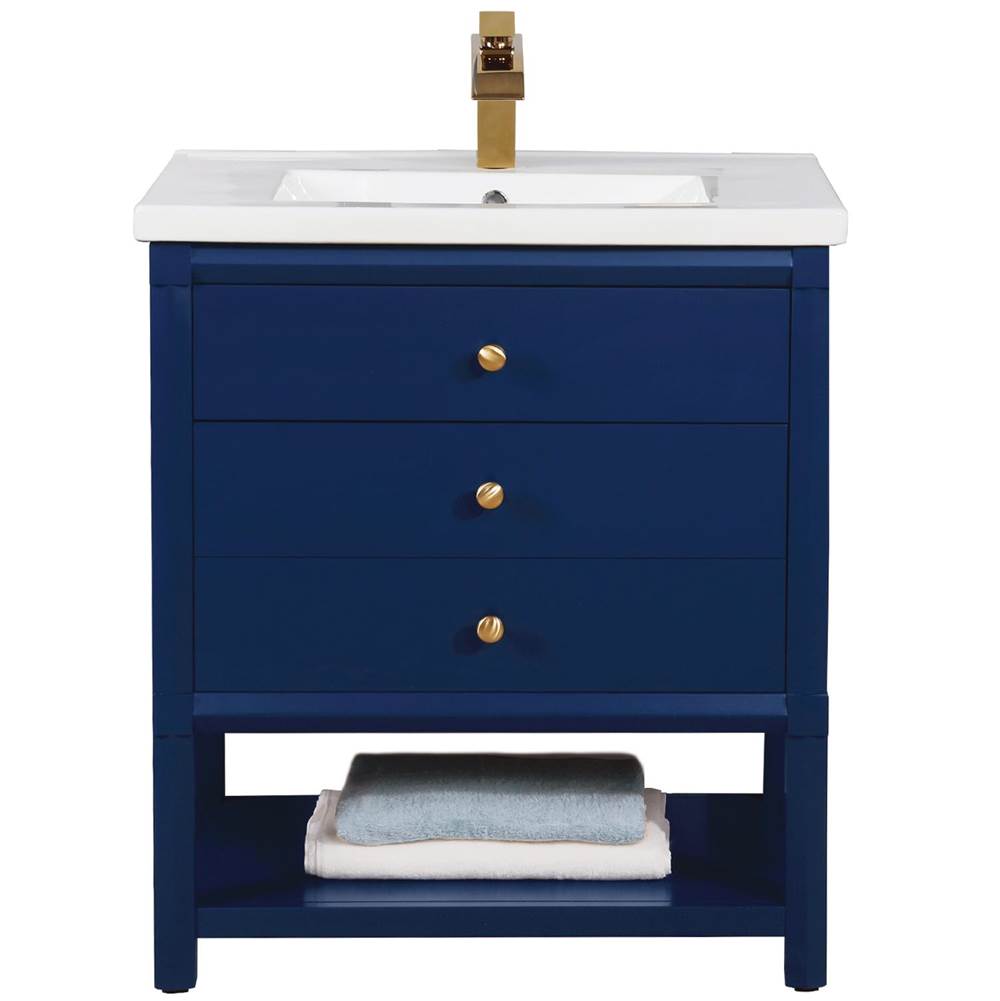 Design Element Logan 30'' Single Sink Vanity In Blue