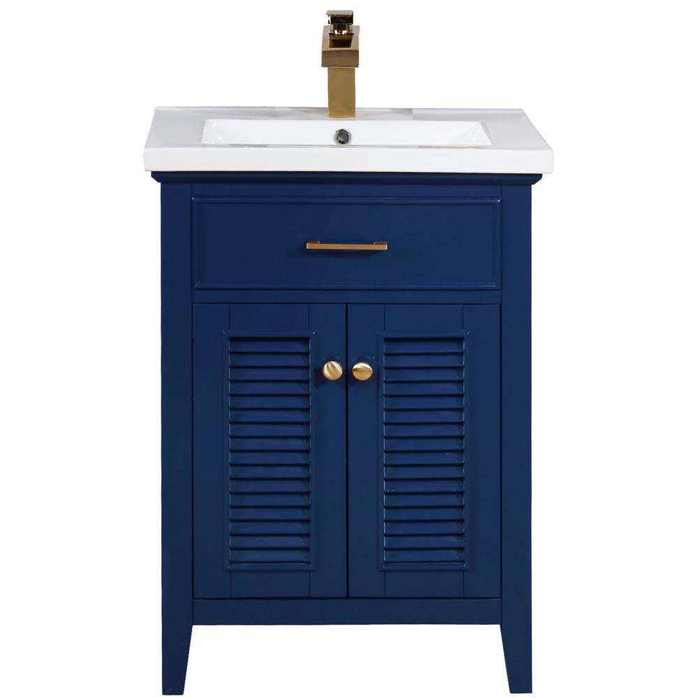 Design Element Cameron 24'' Single Sink Vanity In Blue