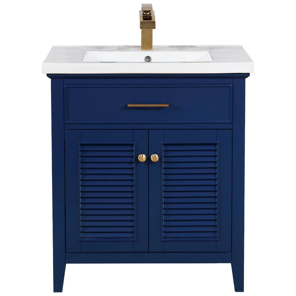 Design Element Cameron 30'' Single Sink Vanity in Blue