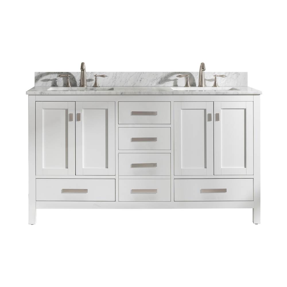 Design Element Valentino 60'' Double Sink Vanity in White