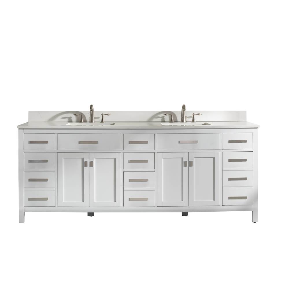 Design Element Valentino 84'' Double Sink Vanity in White