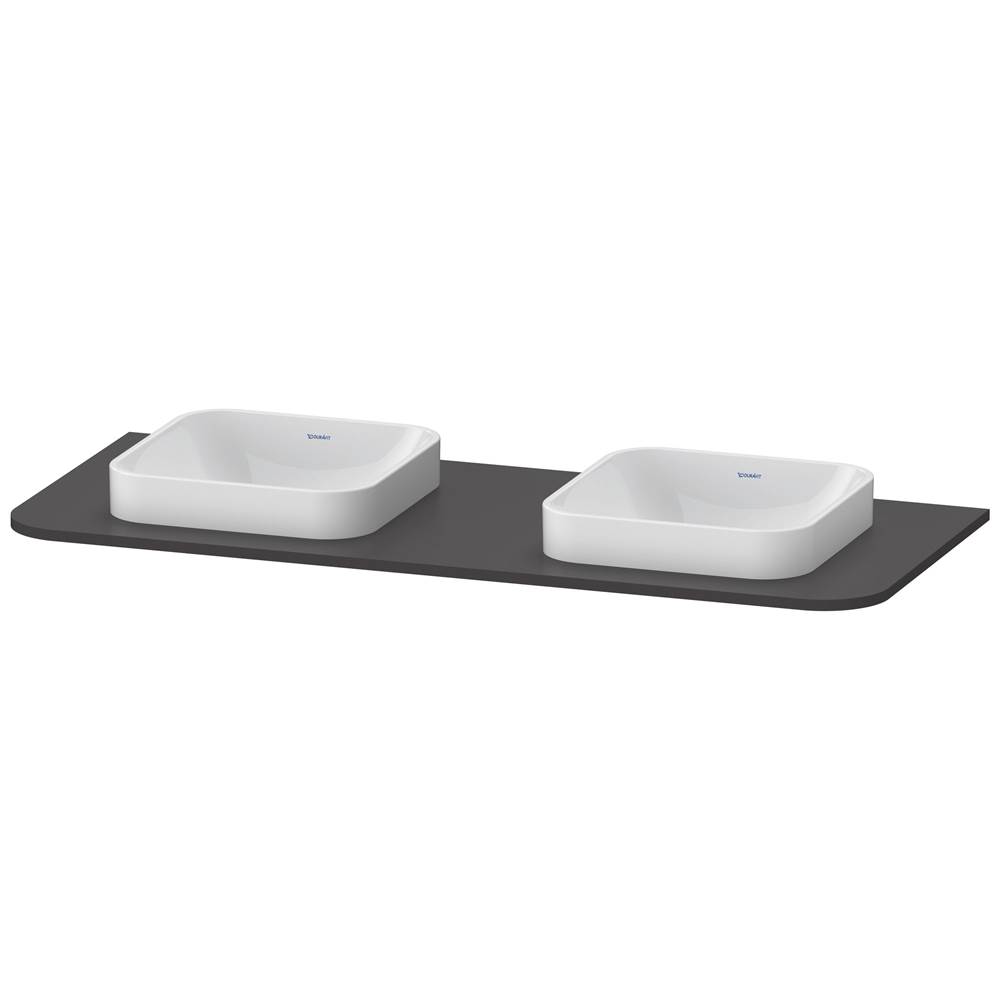 Duravit Happy D.2 Plus Console with Two Sink Cut-Outs Graphite