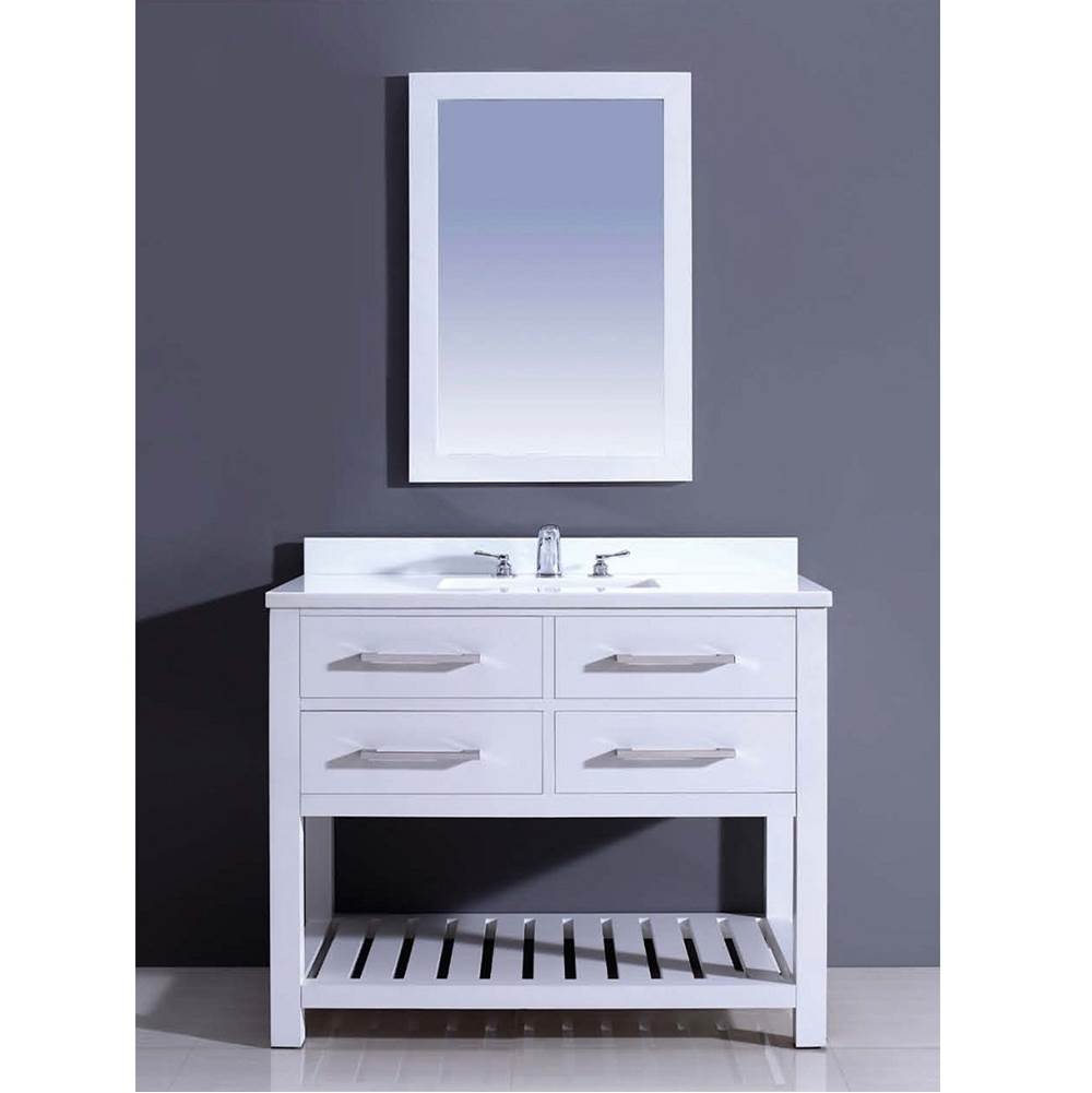 Dawn Dawn® Pure white quartz 1'' thickness countertop with single undermount ceramic sinks
