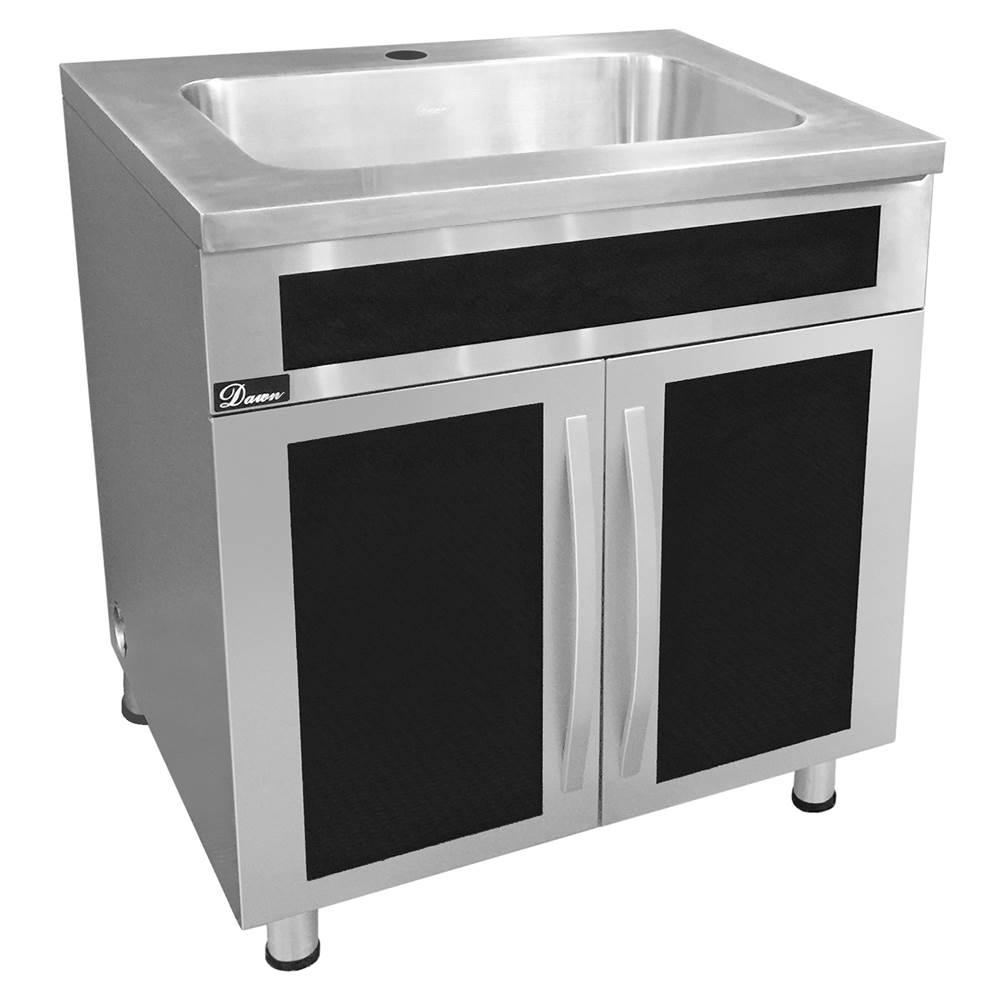 Dawn Stainless Steel Sink Base Cabinet with Glass Door