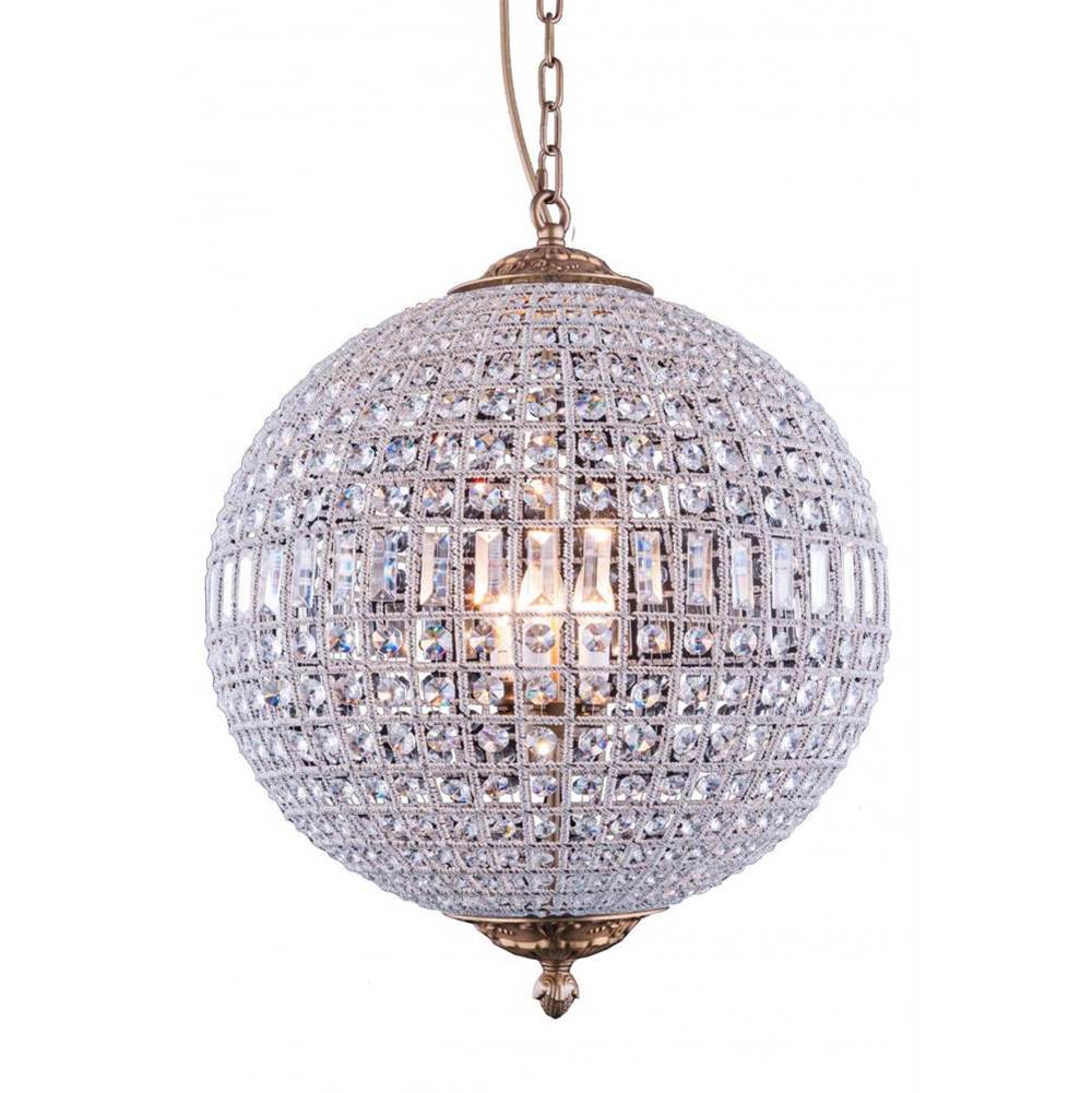 Elegant Lighting 1205 Olivia Collection Pendent lamp D:24.5'' H:33.5'' Lt:5 French Gold Finish (Royal Cut  Crys