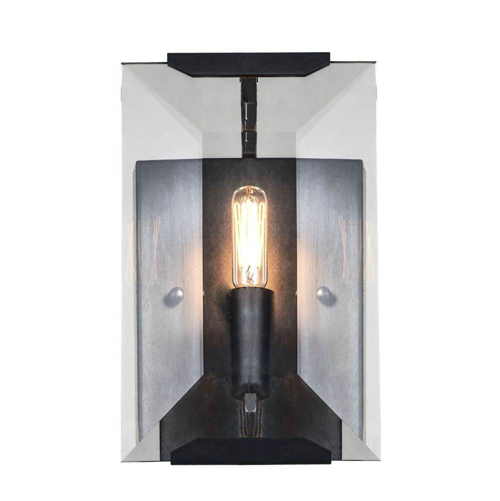 Elegant Lighting 1212 Monaco Collection Wall Sconce W:6in H:10in Ext: 7in Lt:1 Flat Black (Matte) Finish
