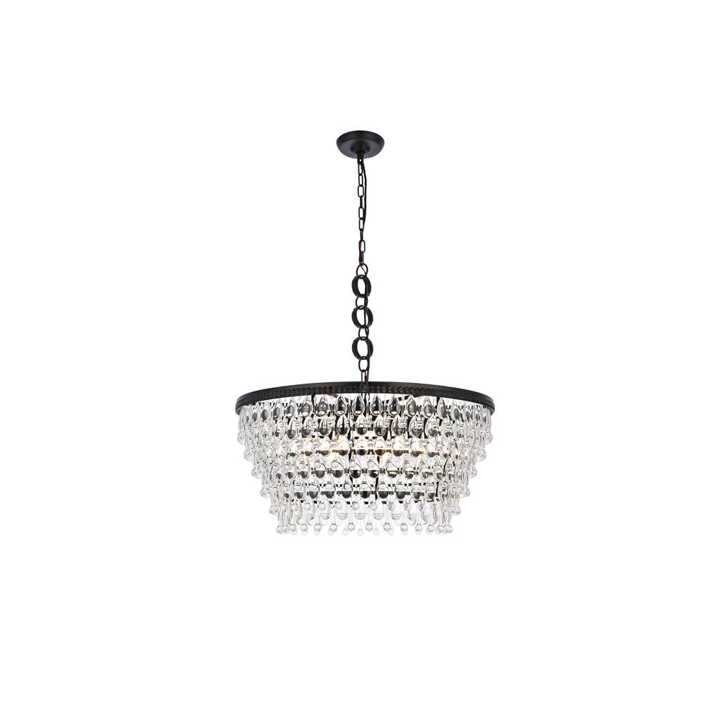 Elegant Lighting Nordic 6 lights black chandelier