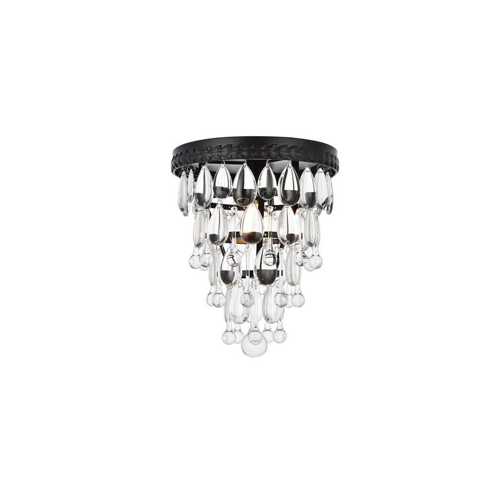 Elegant Lighting Nordic 1 light black flush mount