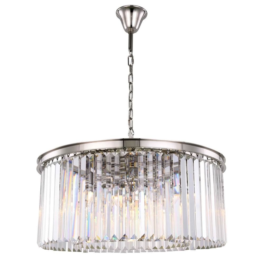 Elegant Lighting Sydney 8 Light Polished Nickel Chandelier Clear Royal Cut Crystal