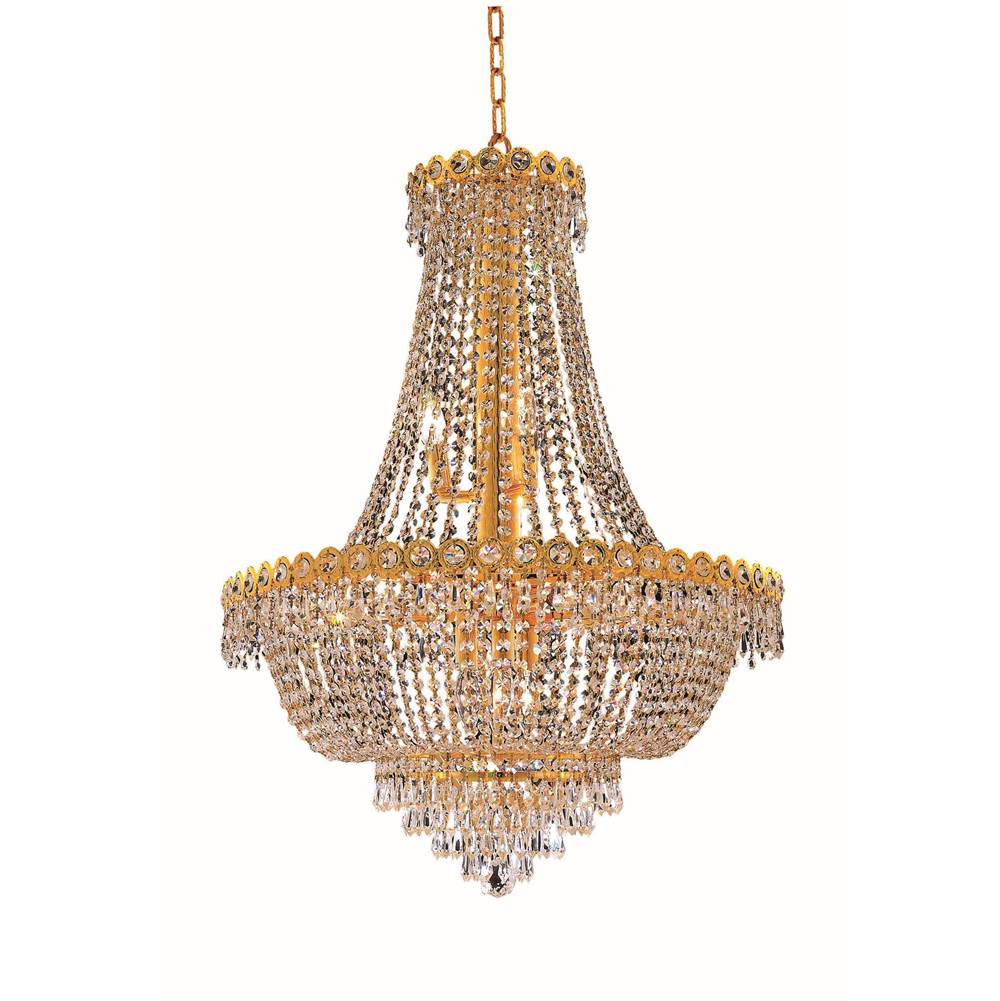 Elegant Lighting Century 12 Light Gold Chandelier Clear Royal Cut Crystal