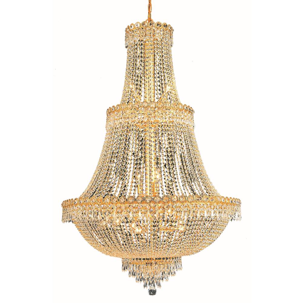 Elegant Lighting Century 17 Light Gold Chandelier Clear Royal Cut Crystal
