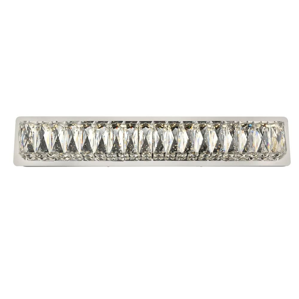 Elegant Lighting Monroe Integrated LED Chip Light Chrome Wall Sconce Clear Royal Cut Crystal