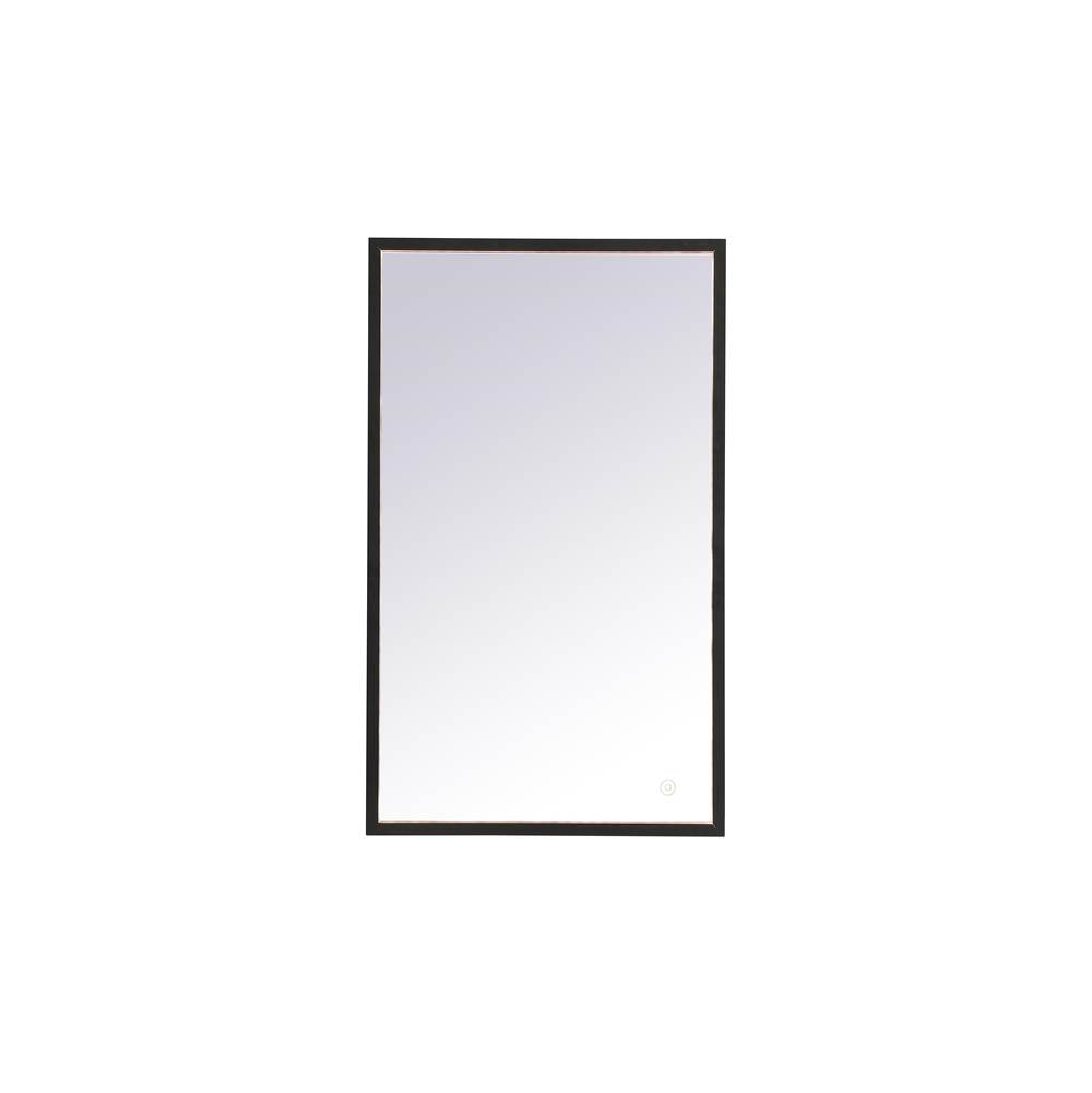 Elegant Lighting Pier 18X30 Inch Led Mirror With Adjustable Color Temperature 3000K/4200K/6400K In Black