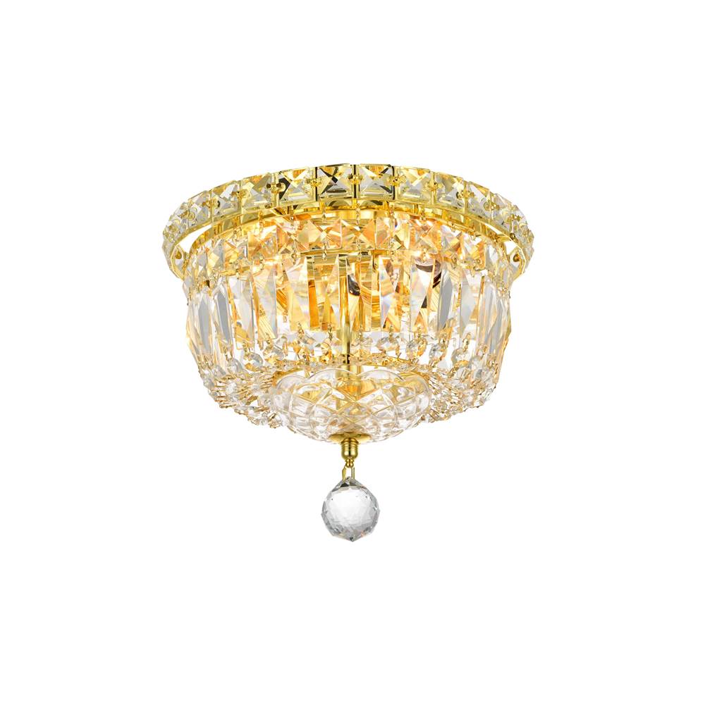 Elegant Lighting Wiley Collection Flush Mount D10in H8in Lt:4 Gold Finish