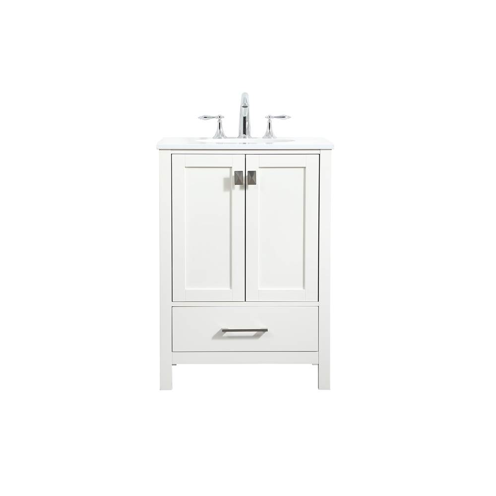 Elegant Lighting Irene 24 Inch Single Bathroom Vanity In White