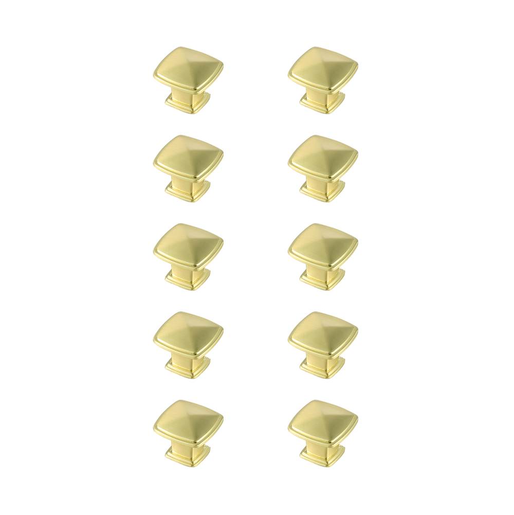 Elegant Lighting Marcel 1.2'' Brushed Gold Square Knob Multipack (Set Of 10)