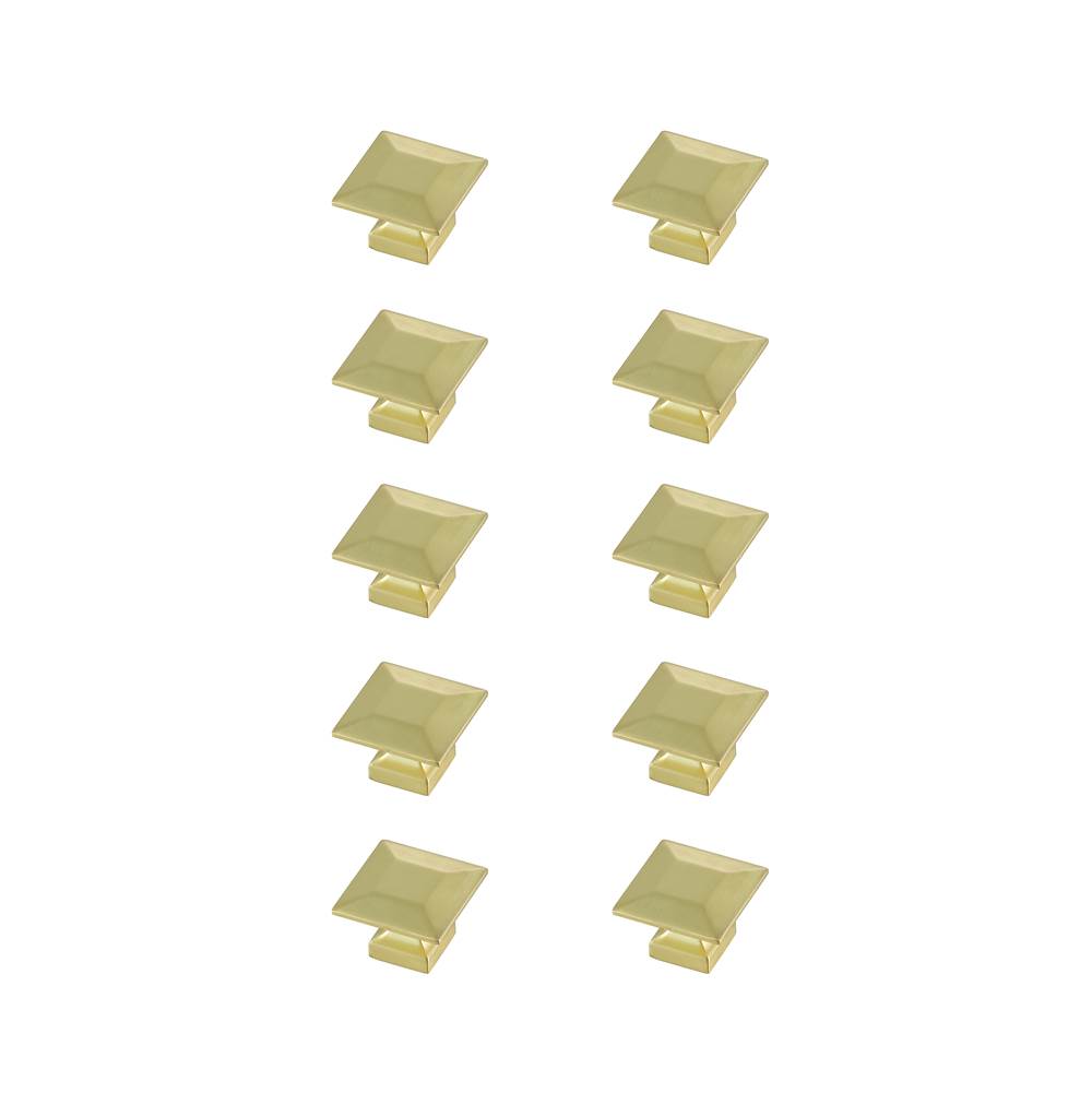Elegant Lighting Cecil 1.3'' Brushed Gold Square Knob Multipack (Set Of 10)