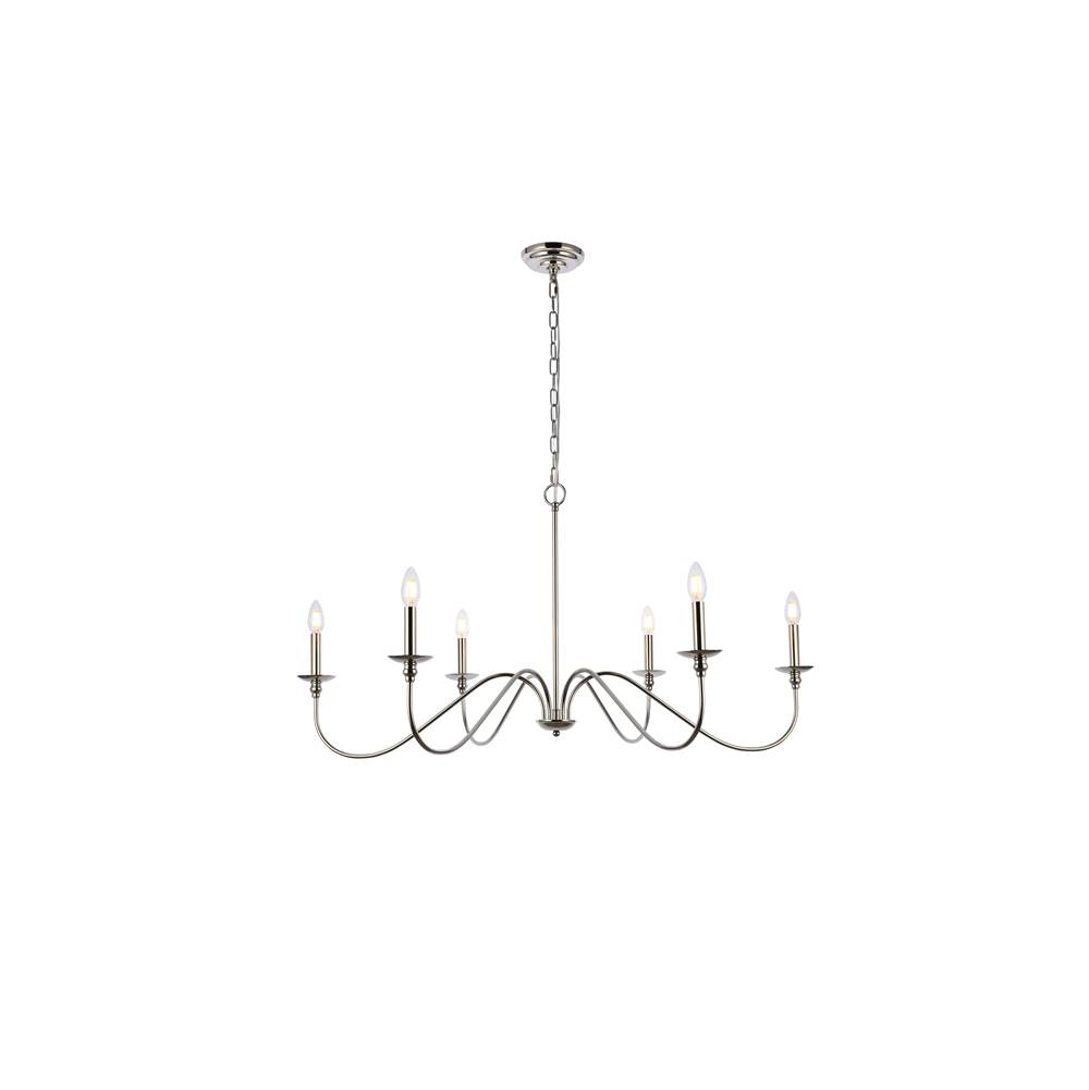 Elegant Lighting Rohan 42 inch chandelier in polished nickel