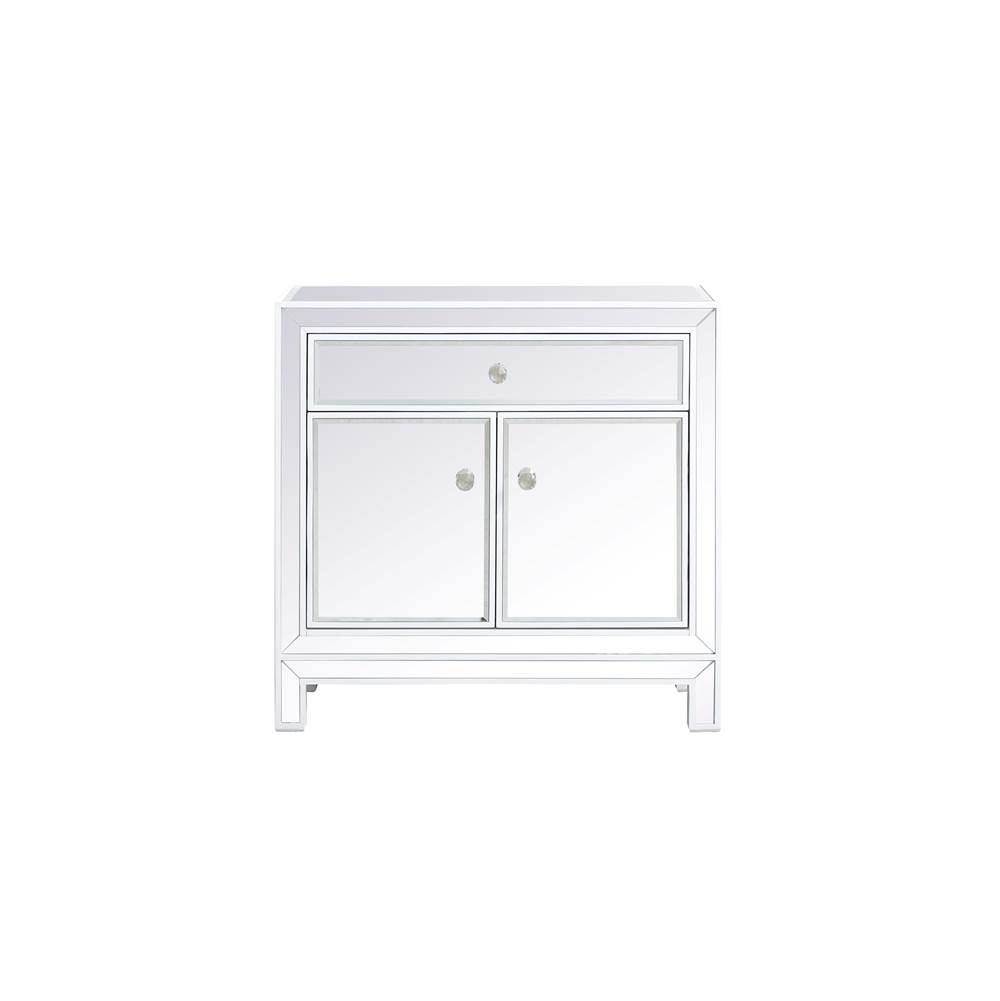 Elegant Lighting 29 Inch Mirrored Cabinet In White