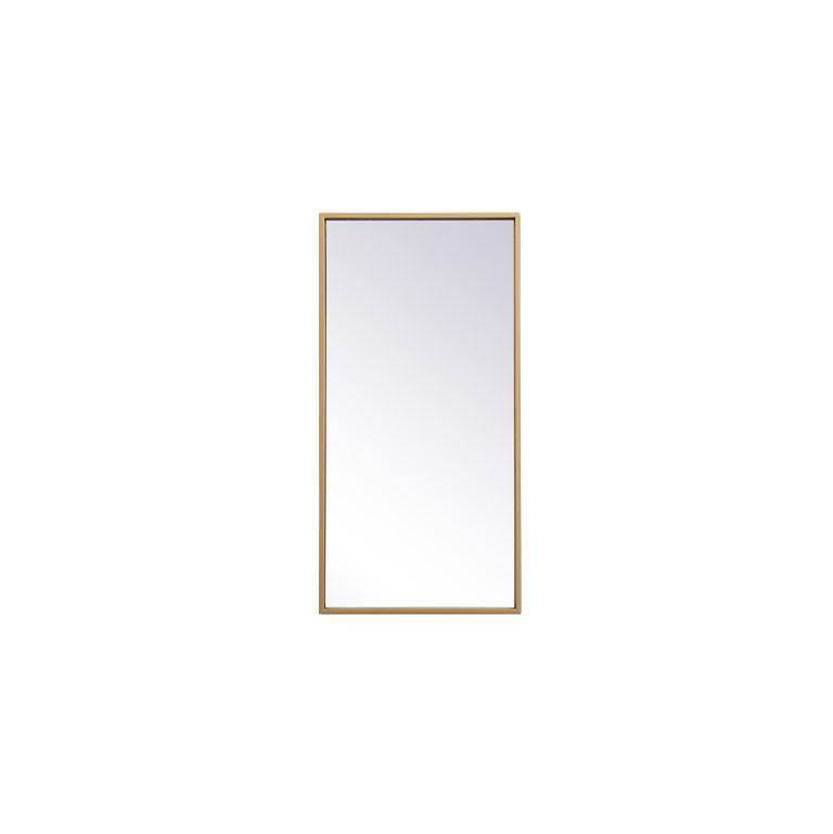 Elegant Lighting Metal Frame Rectangle Mirror 14X28 Inch In Brass