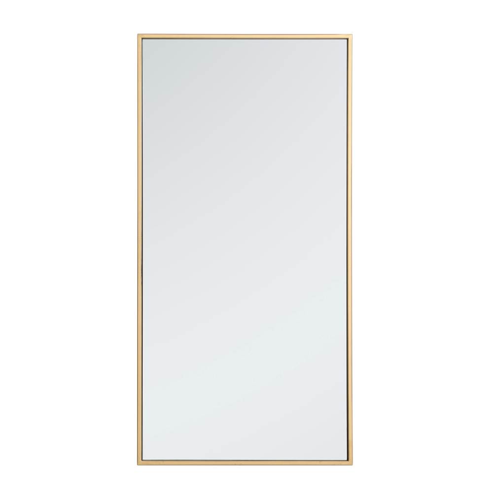 Elegant Lighting Metal frame rectangle mirror 18 inch in Brass