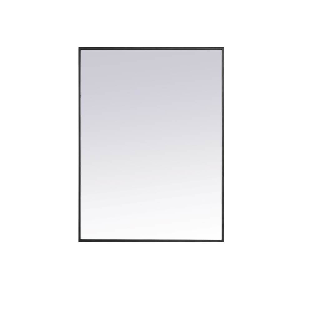 Elegant Lighting Metal frame rectangle mirror 27 inch in Black