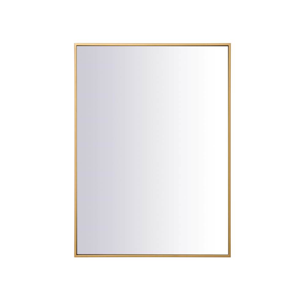 Elegant Lighting Metal frame rectangle mirror 27 inch in Brass