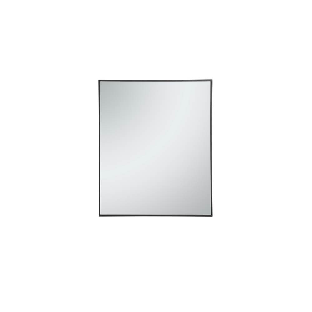 Elegant Lighting Metal frame rectangle mirror 30 inch in Black