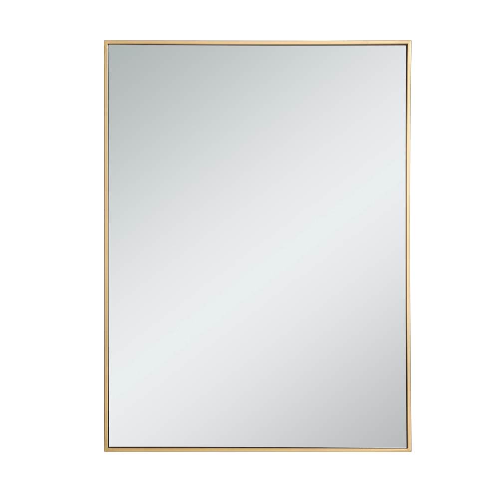 Elegant Lighting Metal frame rectangle mirror 30 inch in Brass