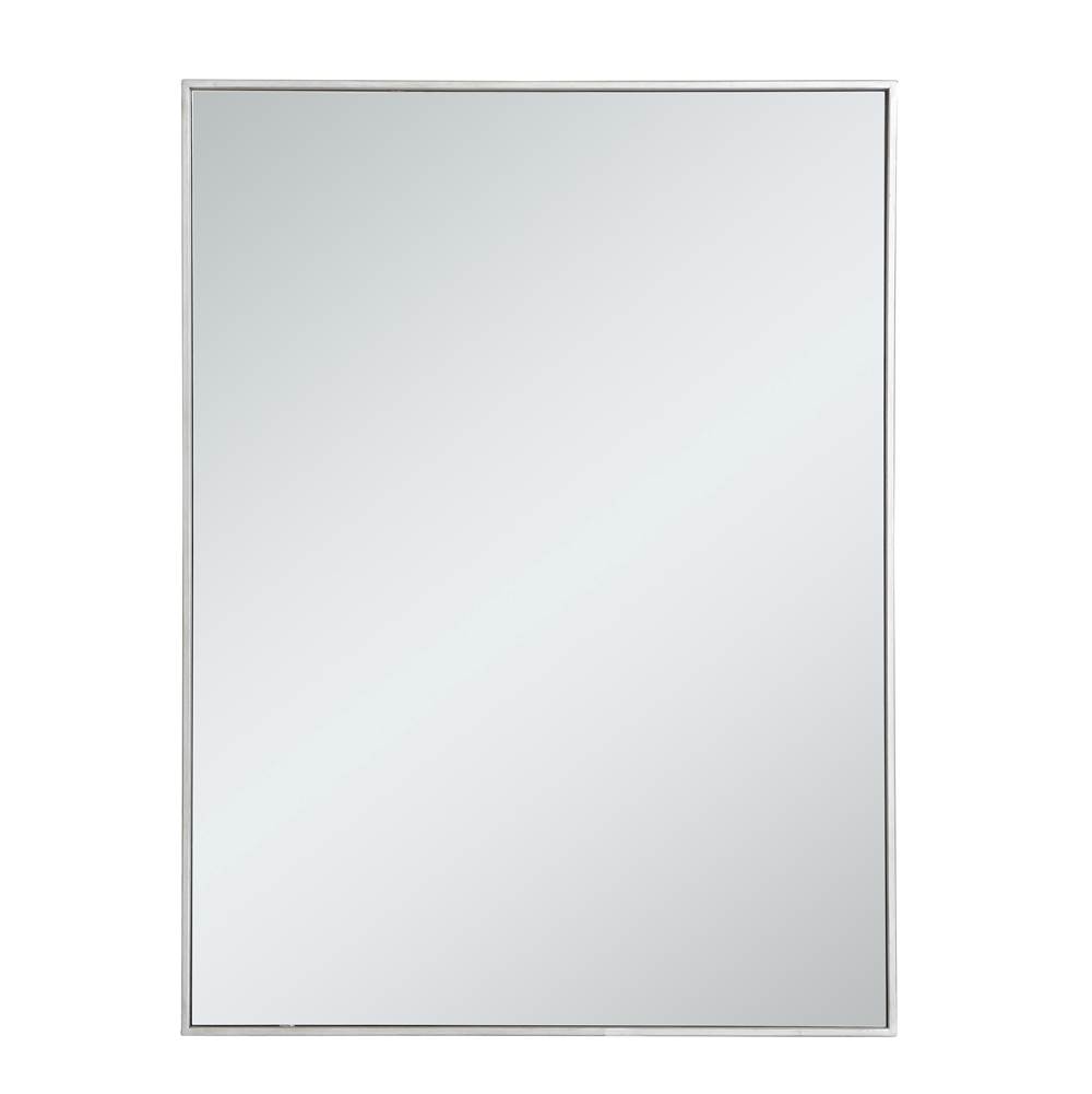Elegant Lighting Metal frame rectangle mirror 30 inch in Sliver