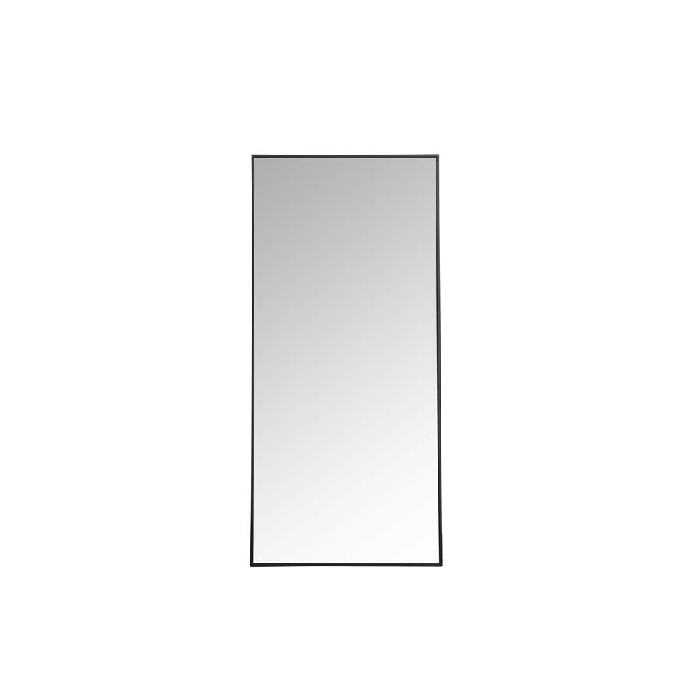 Elegant Lighting Metal frame rectangle mirror 30 inch in Black