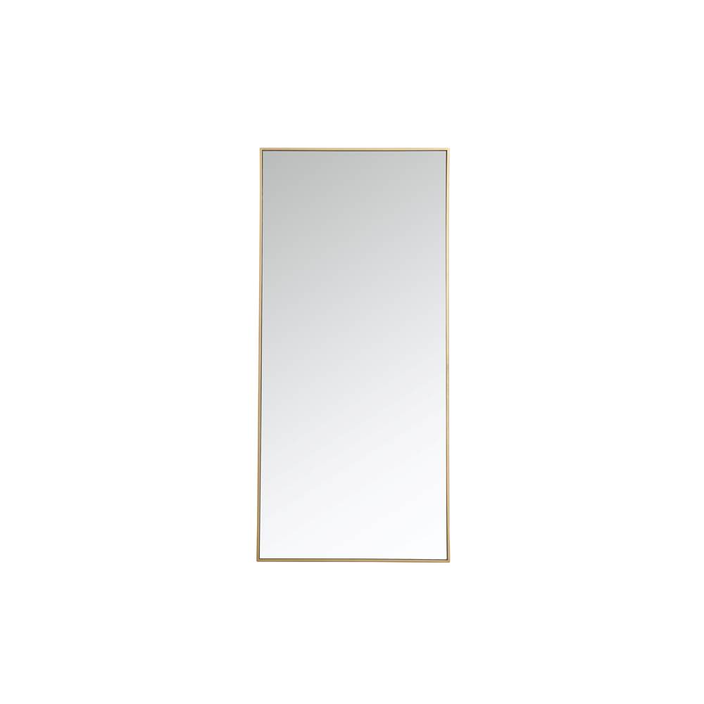 Elegant Lighting Metal frame rectangle mirror 30 inch in Brass